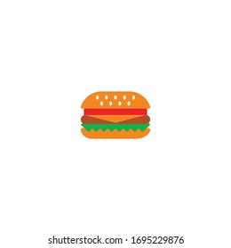 Isolated Burger Vector Icon, Emoji, Emoticon