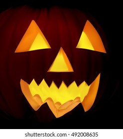 Isolated Burning Halloween pumpkin