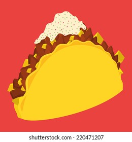 an isolated burrito on a red background