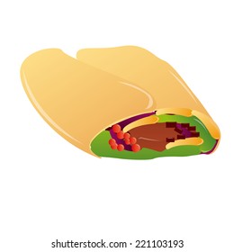an isolated burrito on a white background