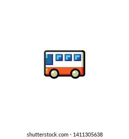 Isolated Bus Vector Icon, Emoji, Emoticon