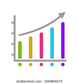Isolated business data graph image. Vector illustration design