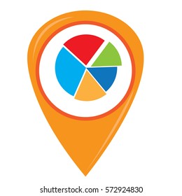 Isolated business data pie on a pin, Vector illustration