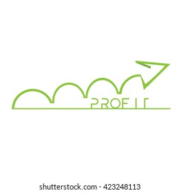 Isolated business graph with unique style, text and a texture