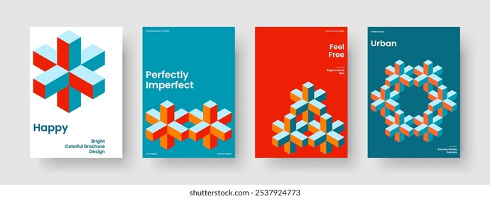 Design de apresentação comercial isolado. Modelo de relatório criativo. Layout de cartaz geométrico. Panfleto. Capa de Livro. Faixa. Brochura. Histórico. Notebook. Publicidade. Conhecimento manual. Catálogo. Panfleto