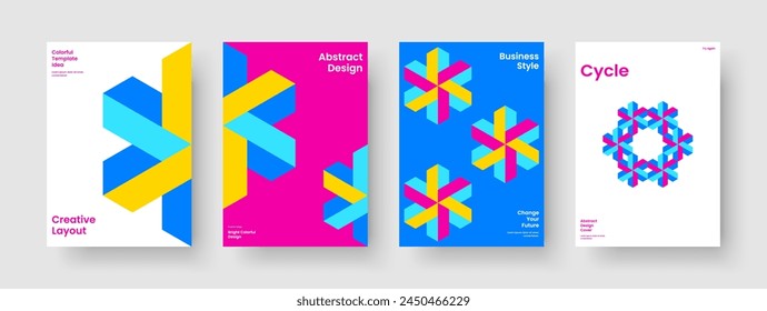 Diseño de presentación empresarial aislado. Diseño de volante creativo. Plantilla de póster geométrico. Informe. Portada del libro. Folleto. Anuncio. Antecedentes. Cartera. Cuaderno. Diario. Boletín informativo. Prospecto. Catálogo