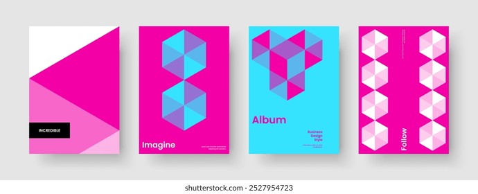 Diseño de presentación empresarial aislado. Plantilla de póster geométrica. Diseño Abstractas de Flyer. Informe. Antecedentes. Portada de libro. Folleto. Anuncio. Manual. Identidad de marca. Catálogo. Cartera. Panfleto