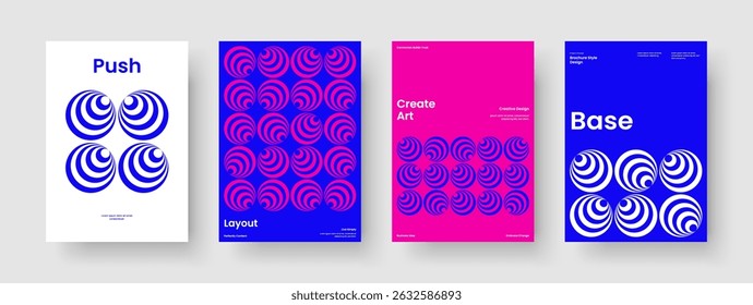 Layout der Geschäftspräsentation isoliert. Geometrisches Broschürendesign. Moderne Hintergrundvorlage. Buchumschlag. Flyer. Banner. Poster. Bericht. Katalog. Portfolio. Newsletter. Handzettel Broschüre. Merkblatt