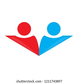 Isolated business teamwork logo. Vector illustration design