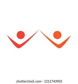 Isolated business teamwork logo. Vector illustration design