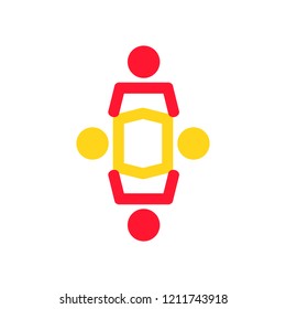 Isolated business teamwork logo. Vector illustration design