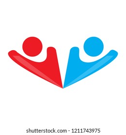 Isolated business teamwork logo. Vector illustration design