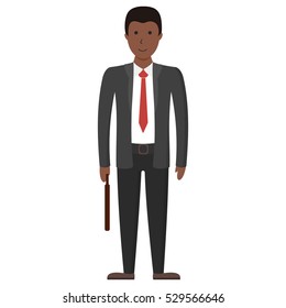 Isolated businessman Funny handsome african american businessman in suit on white background.