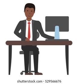 Isolated businessman Funny handsome african american businessman in suit on white background.