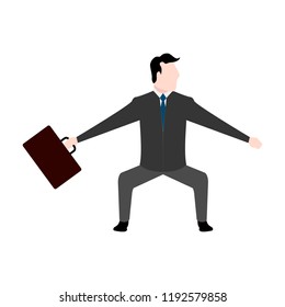 Isolated businessman holding a suitcase icon. Vector illustration design