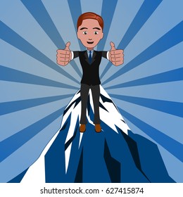 Isolated businessman on a colored background, Vector illustration