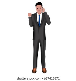 Isolated businessman on a white background, Vector illustration