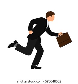 Isolated businessman run