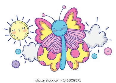 Isolated Butterfly draw cartoon design vector illustration