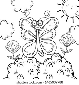 Isolated Butterfly draw cartoon design