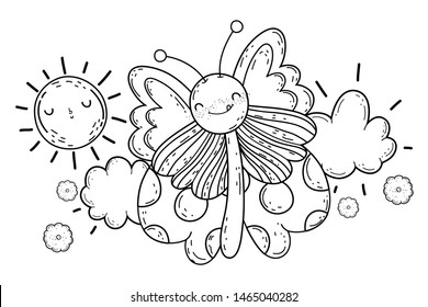 Isolated Butterfly draw cartoon design