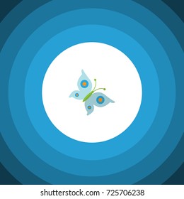 Isolated Butterfly Flat Icon. Monarch Vector Element Can Be Used For Butterfly, Monarch, Moth Design Concept.