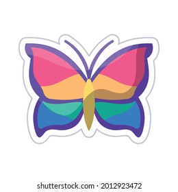 Isolated butterfly insect with lgbt colors Vector