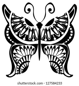 Isolated Butterfly on White Background, Vector Version