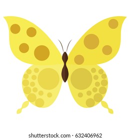 Isolated butterfly on a white background, vector illustration