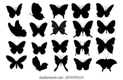 Isolated Butterfly Vector Design. Tropical Decor Element. Y2k Pattern.