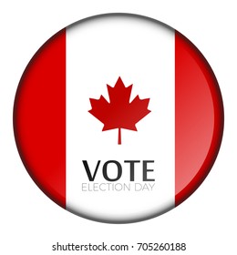 Isolated button with flag of canada, vector illustration