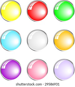 isolated buttons on white