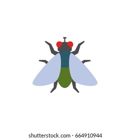 Isolated Buzz Flat Icon. Fly Vector Element Can Be Used For Fly, Insect, Buzz Design Concept.