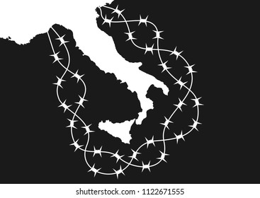 Isolated is isolated by barbed wire - protection against foreign issues coming from Mediterranean sea - immigrants and illegal immigration. Borders and frontiers are closed and prohibited to cross