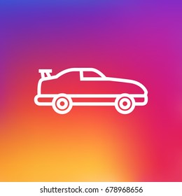 Isolated Cabriolet Outline Symbol On Clean Background. Vector Coupe Element In Trendy Style.