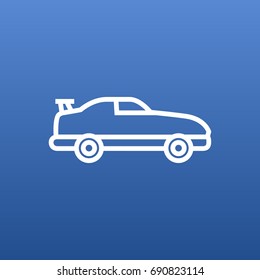 Isolated Cabriolet Outline Symbol On Clean Background. Vector Coupe Element In Trendy Style.