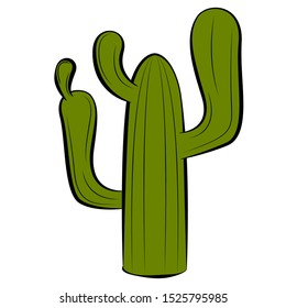 Isolated cactus cartoon image on a white background - Vector