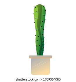 Isolated cactus icon on a pot plant - Vector
