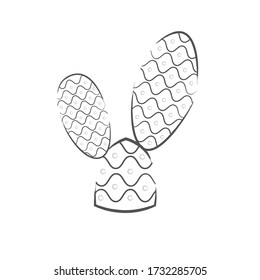 Icono de cactus aislado. Esquema de una ilustración suculenta - Vector