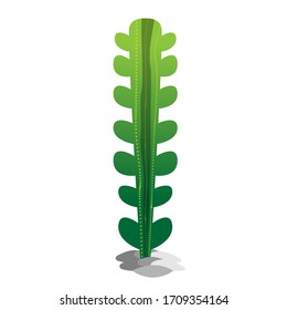 Isolated cactus icon over a rocks - Vector