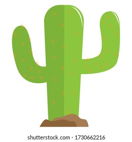 Icono de cactus aislado sobre un fondo blanco - Vector