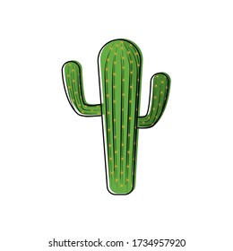 Isolated cactus icon over a white background - Vector