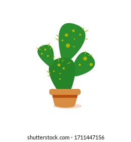 Icono de cactus aislado en una planta - Vector