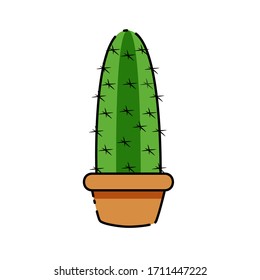 Icono de cactus aislado en una planta - Vector