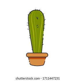 Isolated cactus icon in a potplant - Vector