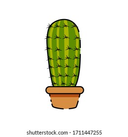 Icono de cactus aislado en una planta - Vector