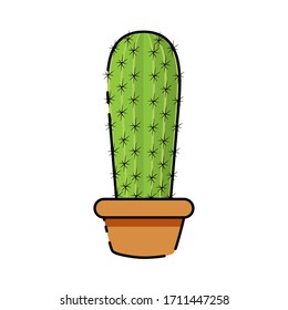 Icono de cactus aislado en una planta - Vector