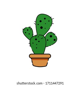 Icono de cactus aislado en una planta - Vector