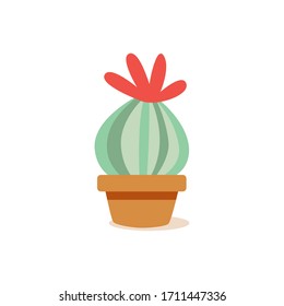 Isolated cactus icon in a potplant - Vector