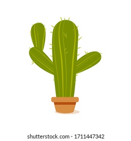 Isolated cactus icon in a potplant - Vector